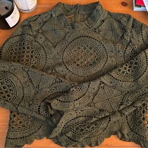 Elegant Olive Lace Women Top